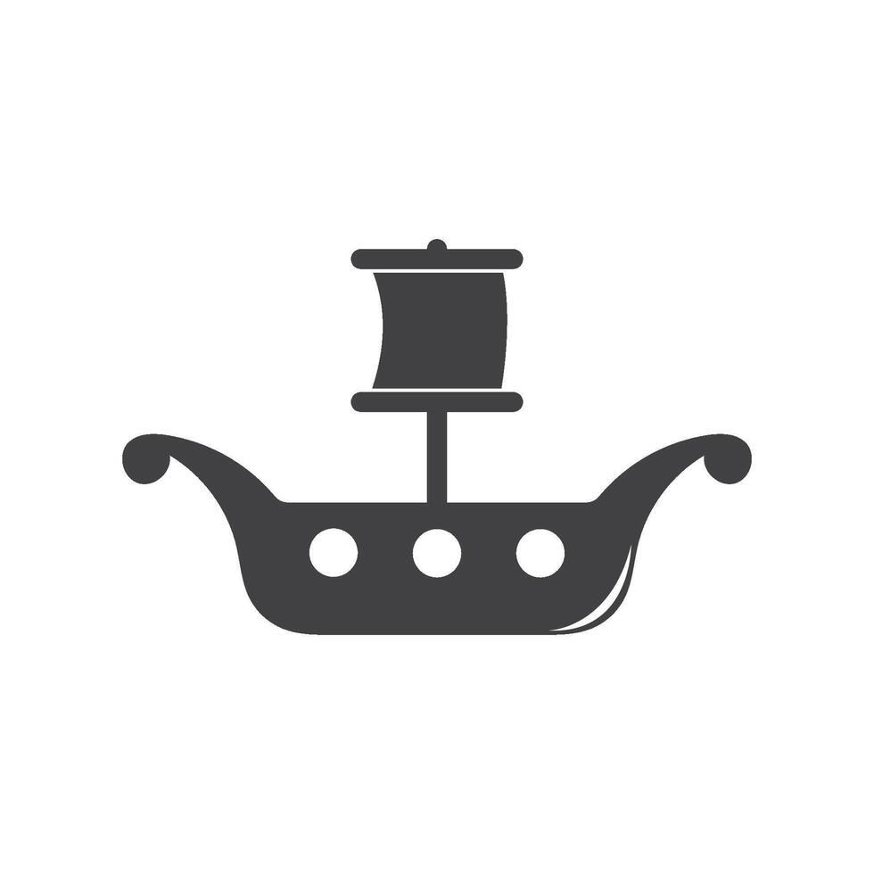 Viking ship icon vector