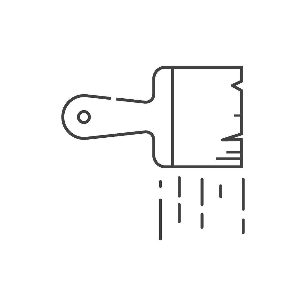 Paint brush line icon vector