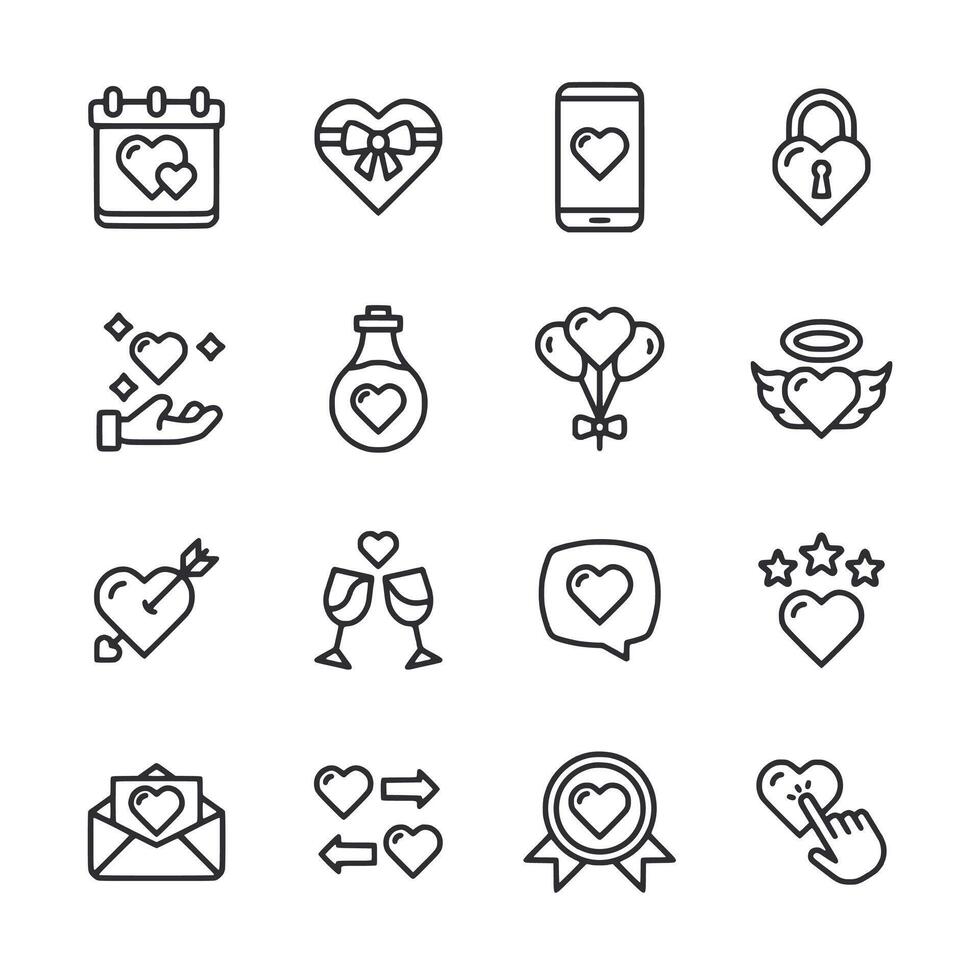 A set of icons for Valentine's Day vector