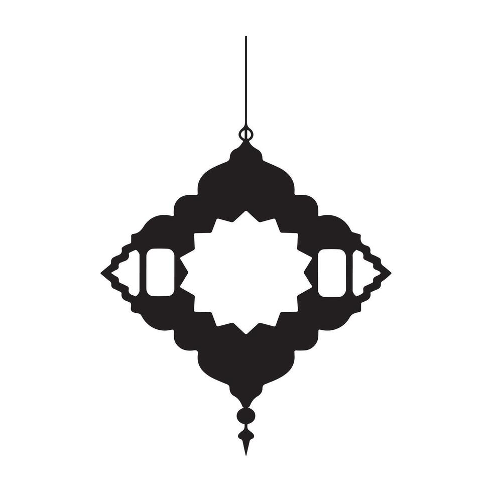 Ramadan Lantern Illustration in Silhouette Style vector