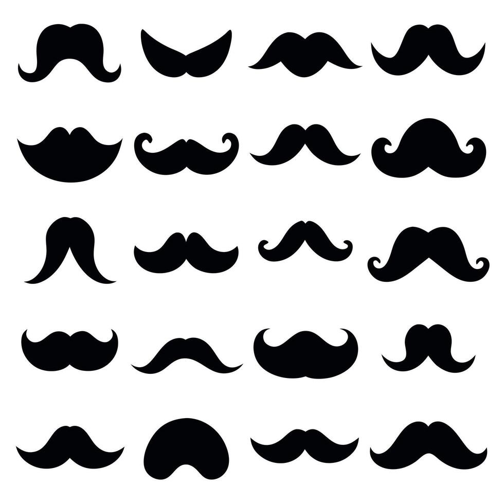 Collection of Various Mustache Styles vector