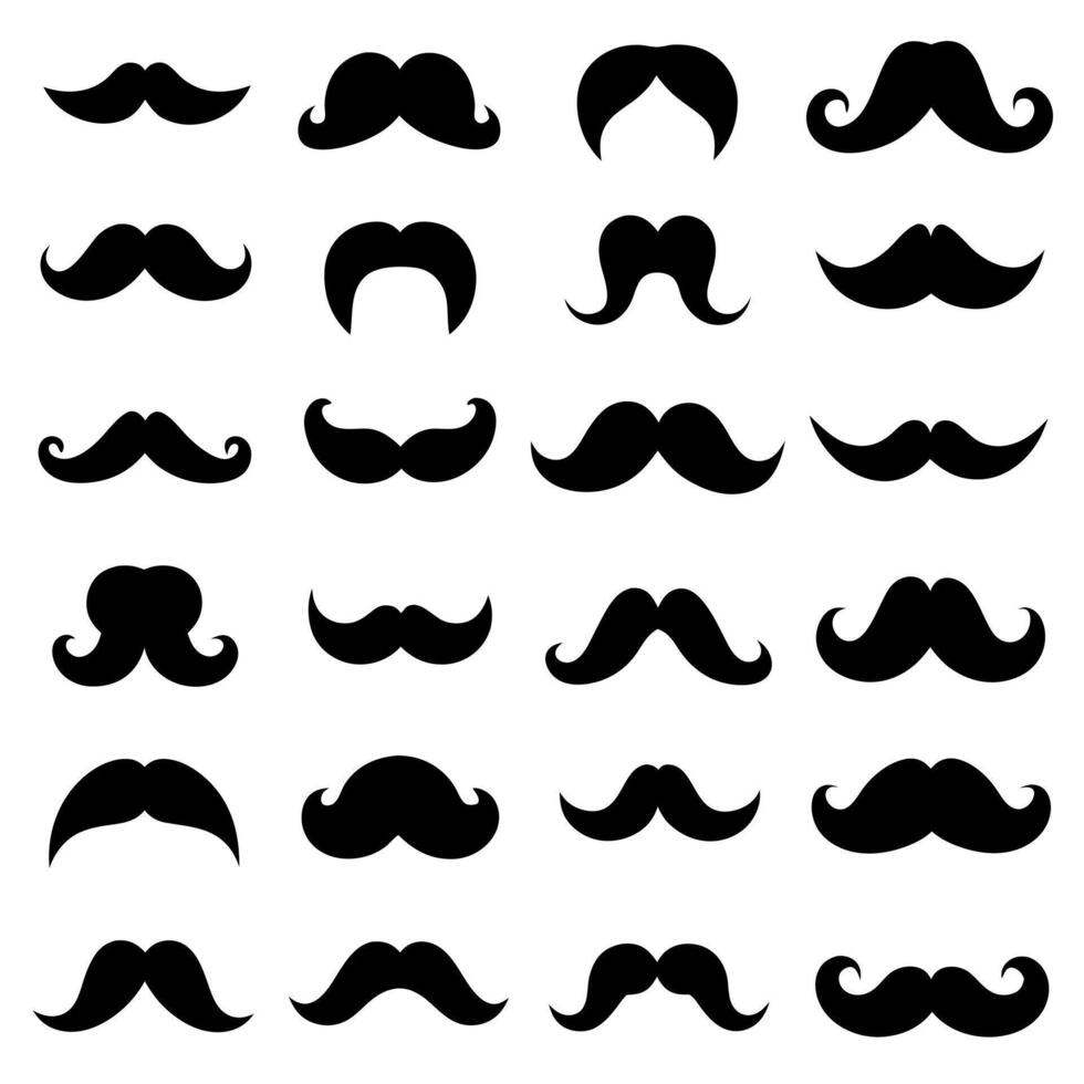 Collection of Various Mustache Styles design vector