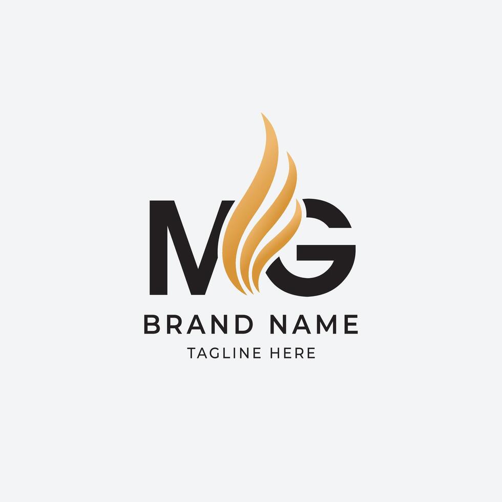 Initial Letter MG logo design. Letter MG icon. Usable for business and binance Logos, Isolated on white background vector