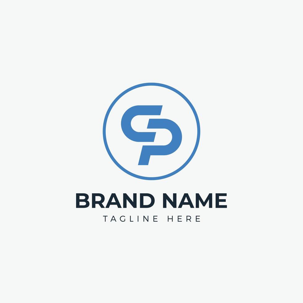 Initial Letter CP logo design. Letter CP icon. Usable for busines logos, Isolated on white background vector