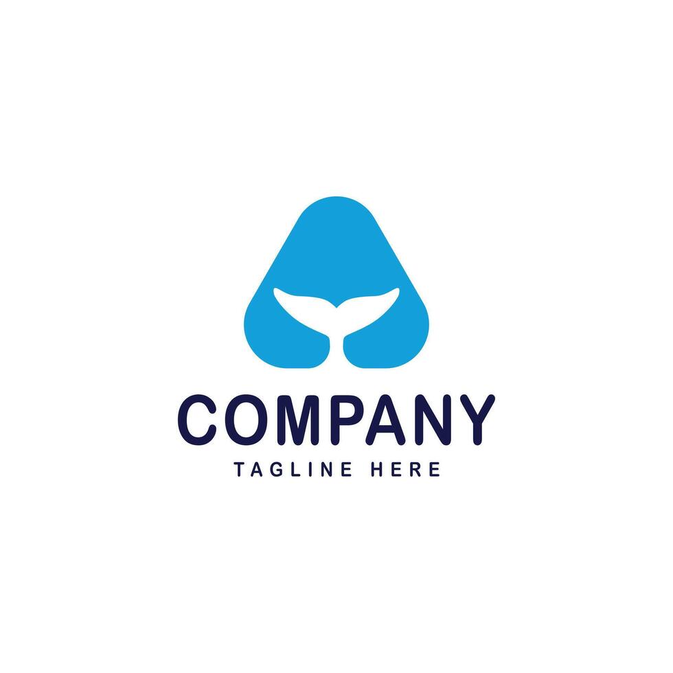 A logo featuring a whale tail being embraced, forming letter A. Perfect for marine animal protection vector