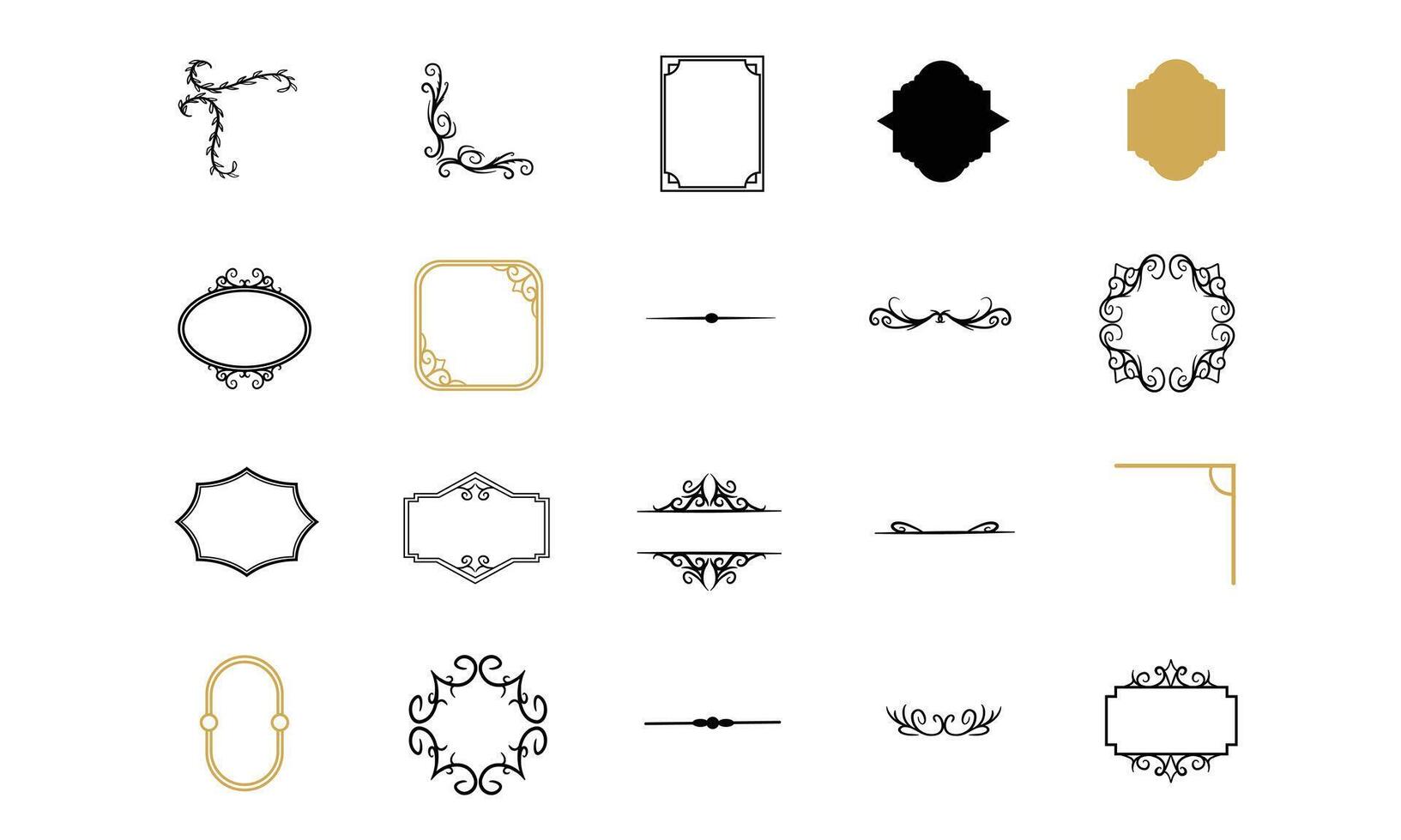 frame border handdrawn collection vector