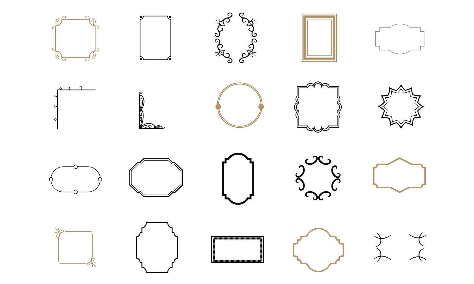 frame ornament handdrawn collection vector