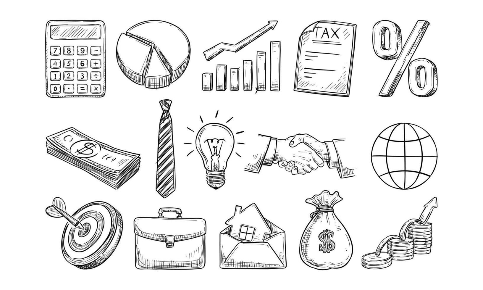 business meeting handdrawn collection vector