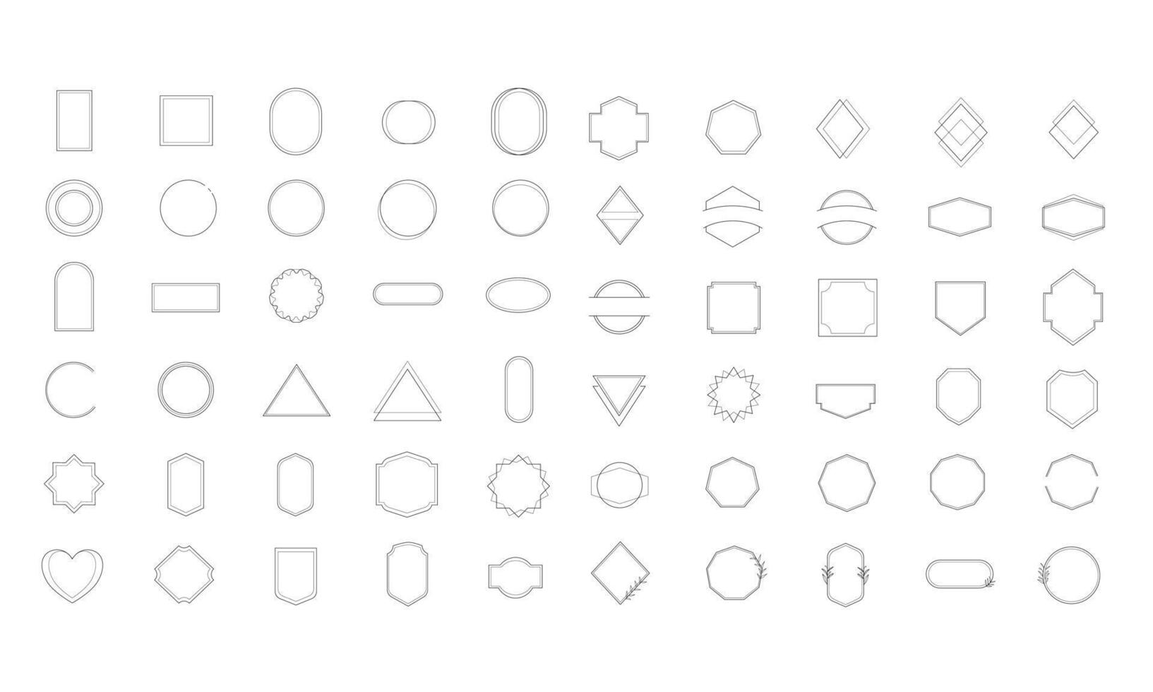 retro frame handdrawn collection vector