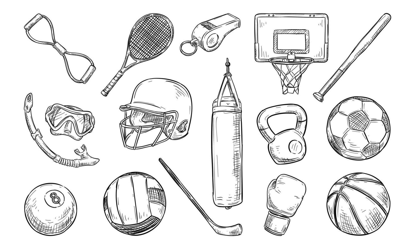 sports healh handdrawn collection vector