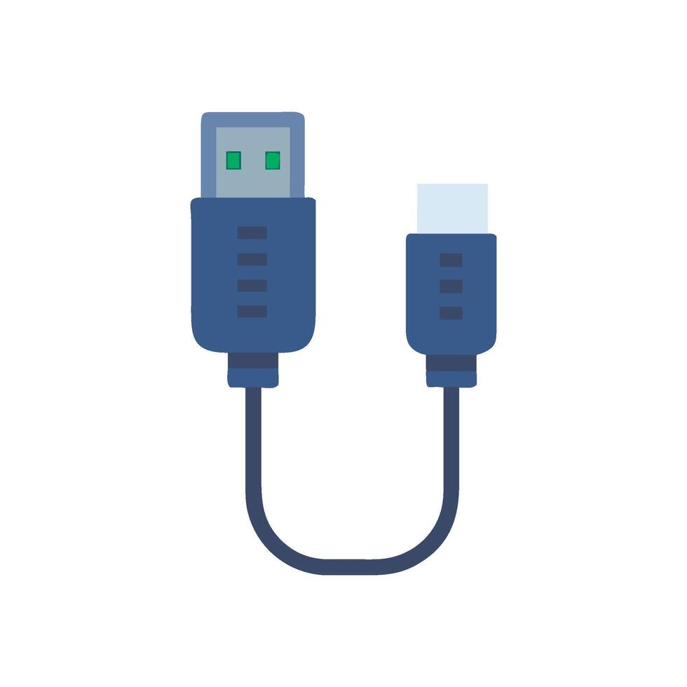 Stylish USB Cable Design Icon vector