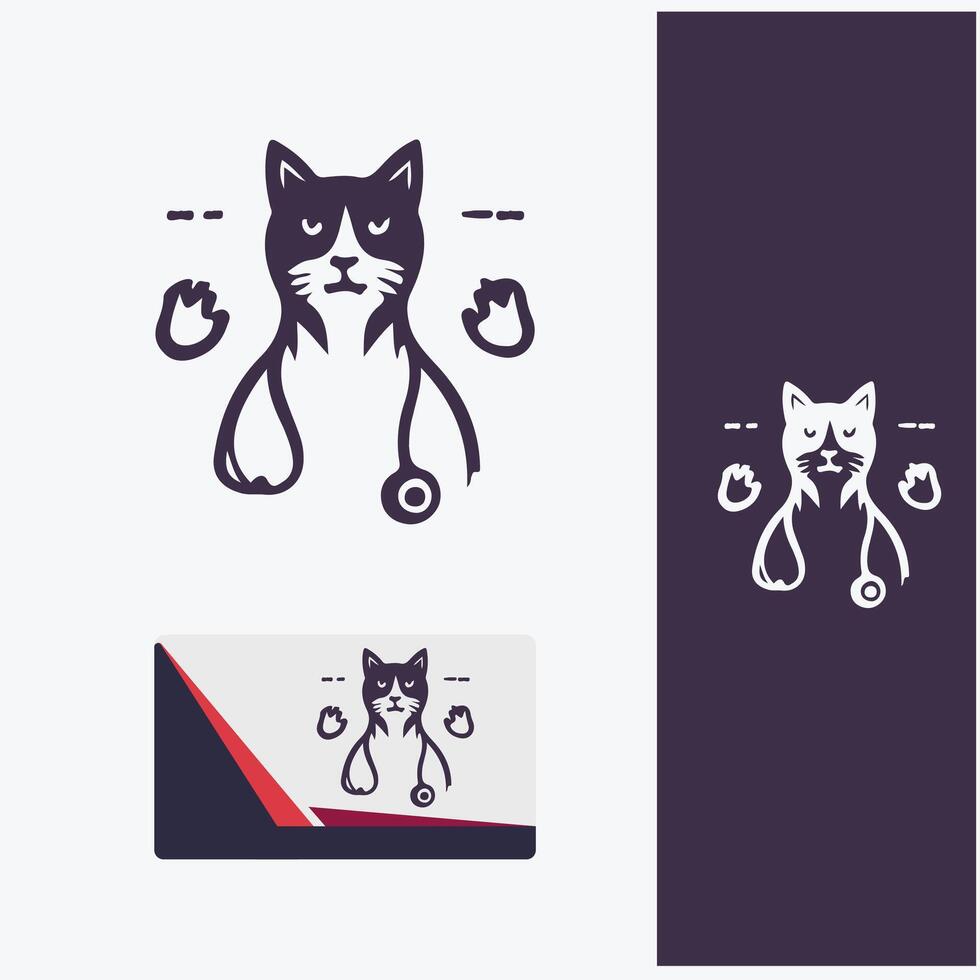 cat veterinary logo vector