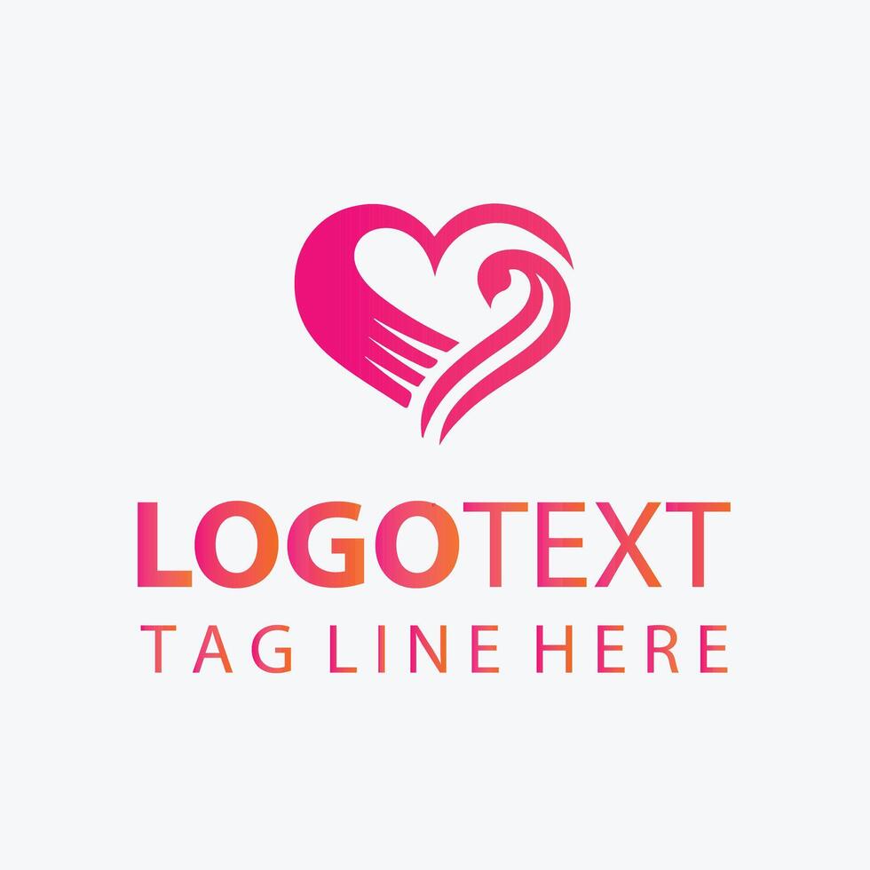 Wings of Love love bird logo vector