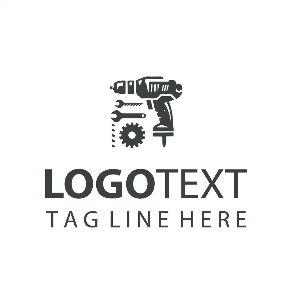 The Drilling Forge drill logo vector