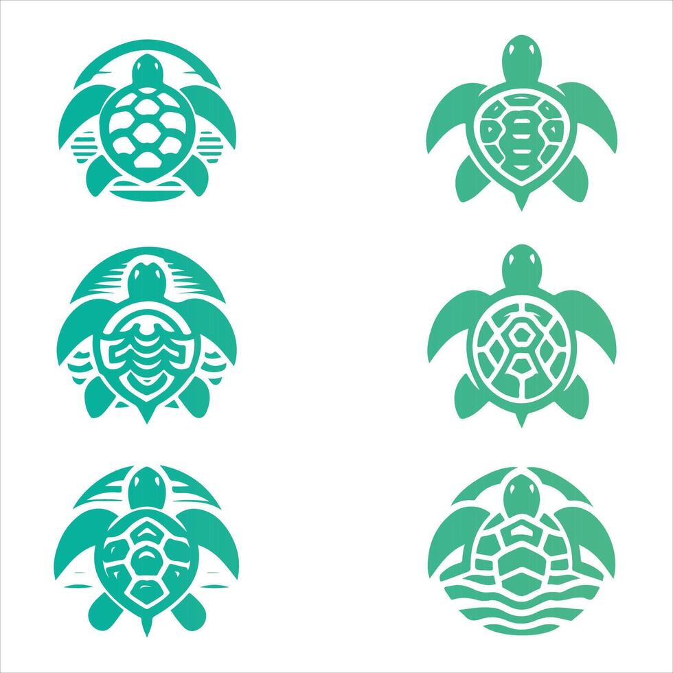 Flow Turtle Logo Collection Design vector