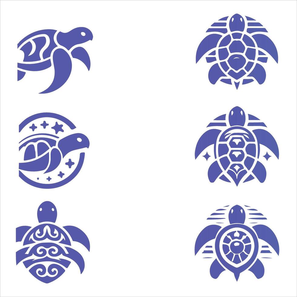 Shell Vibe Turtle Logo Collection vector
