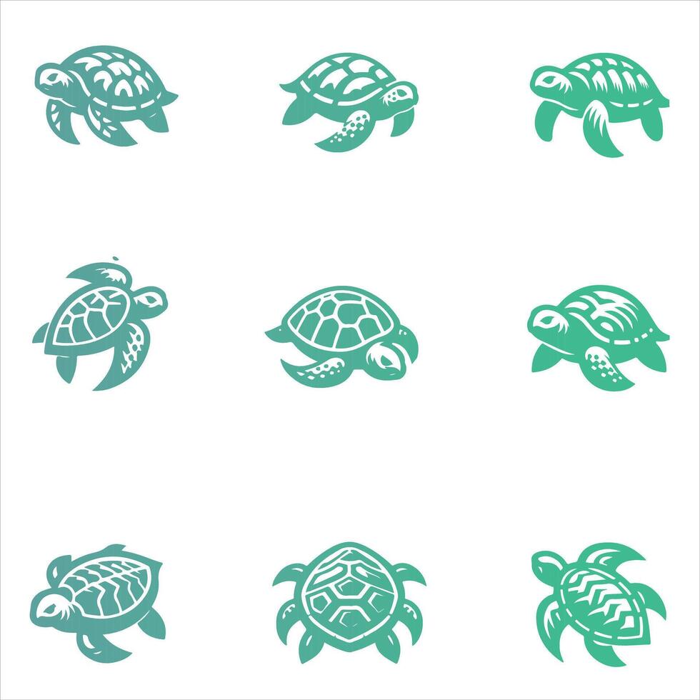 Shell Glide Turtle Logo Collection vector