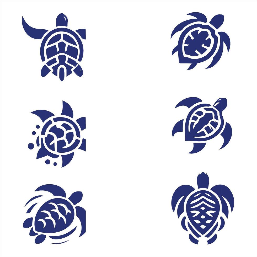 Shell Fusion Turtle Logo Collection vector
