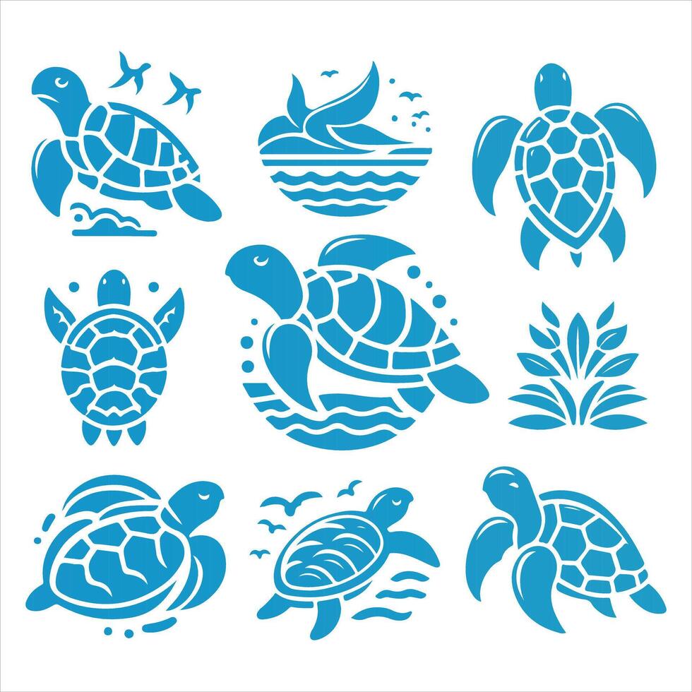 Timeless Turtle Logo Collection vector