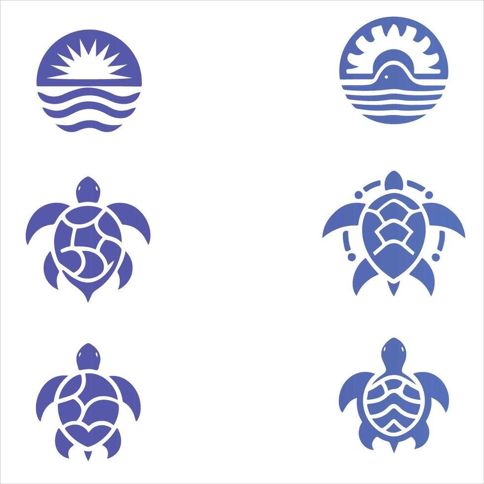 Shell Craft Turtle Logo Collection vector