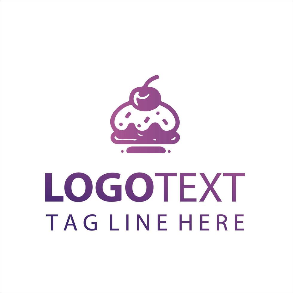 Lush Layer Dessert Logo Design vector