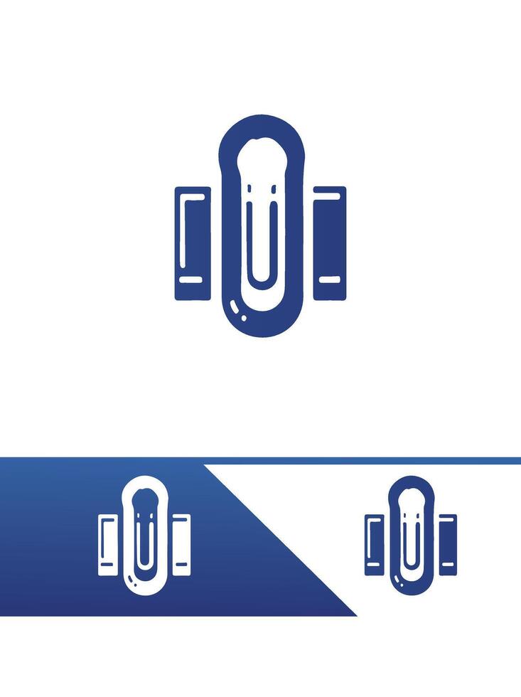 Crafted Paper Clip Logo vector