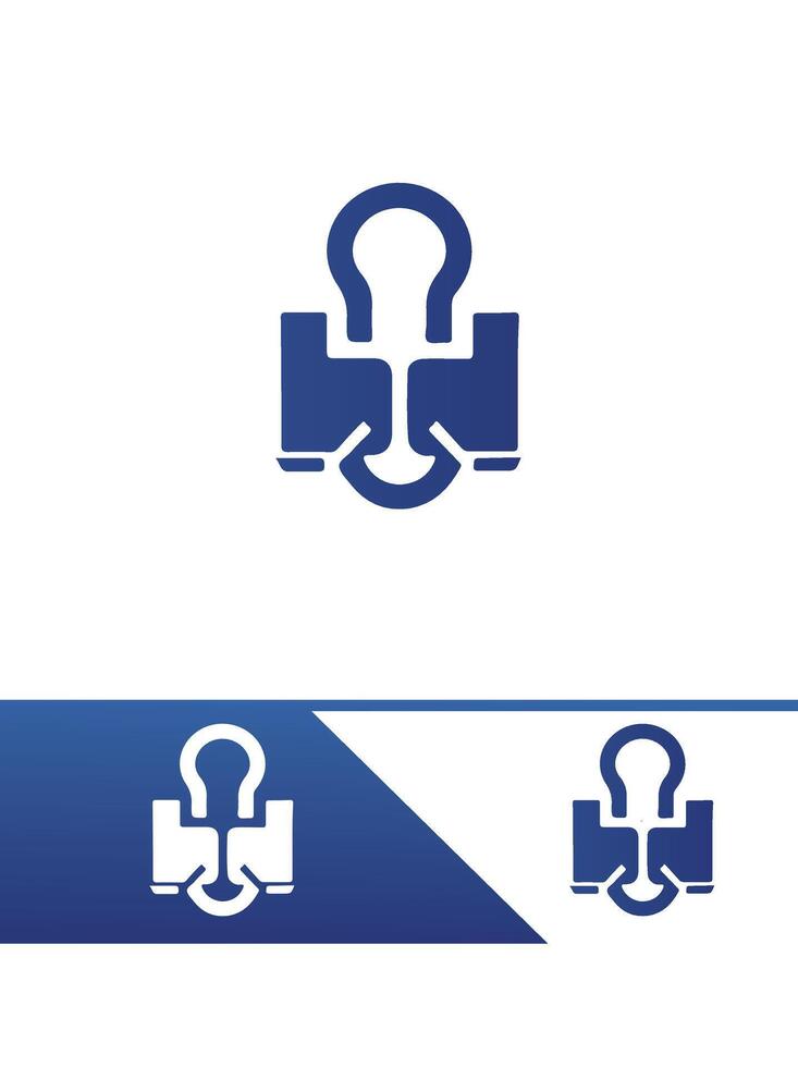 Link Paper Clip Logo Design vector