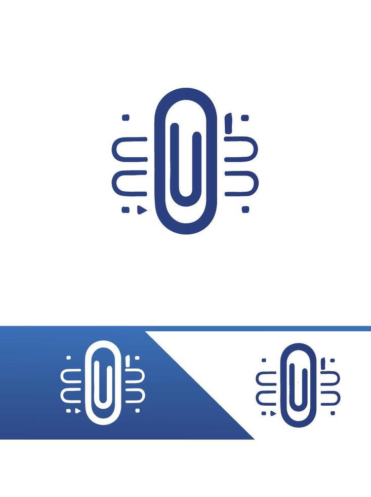 Clasp Paper Clip Logo Design vector