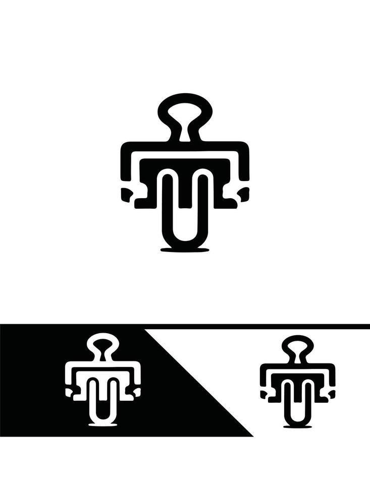 Paper Clip Edge Logo vector