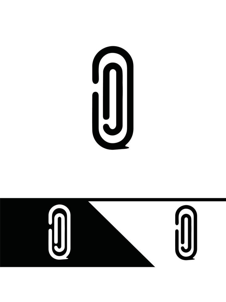 Star Paper Clip Logo Design vector