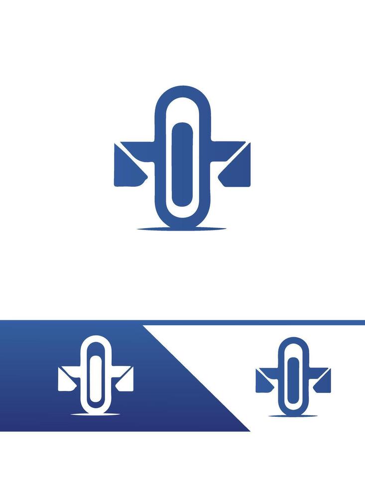 Quick Paper Clip Logo Design vector