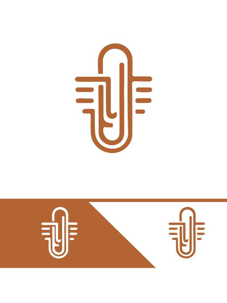 Fusion Paper Clip Logo vector