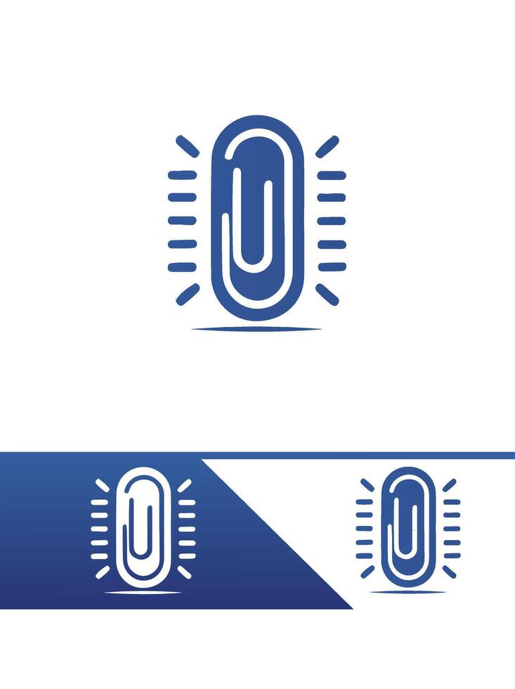 Paper Clip Link Logo Design vector