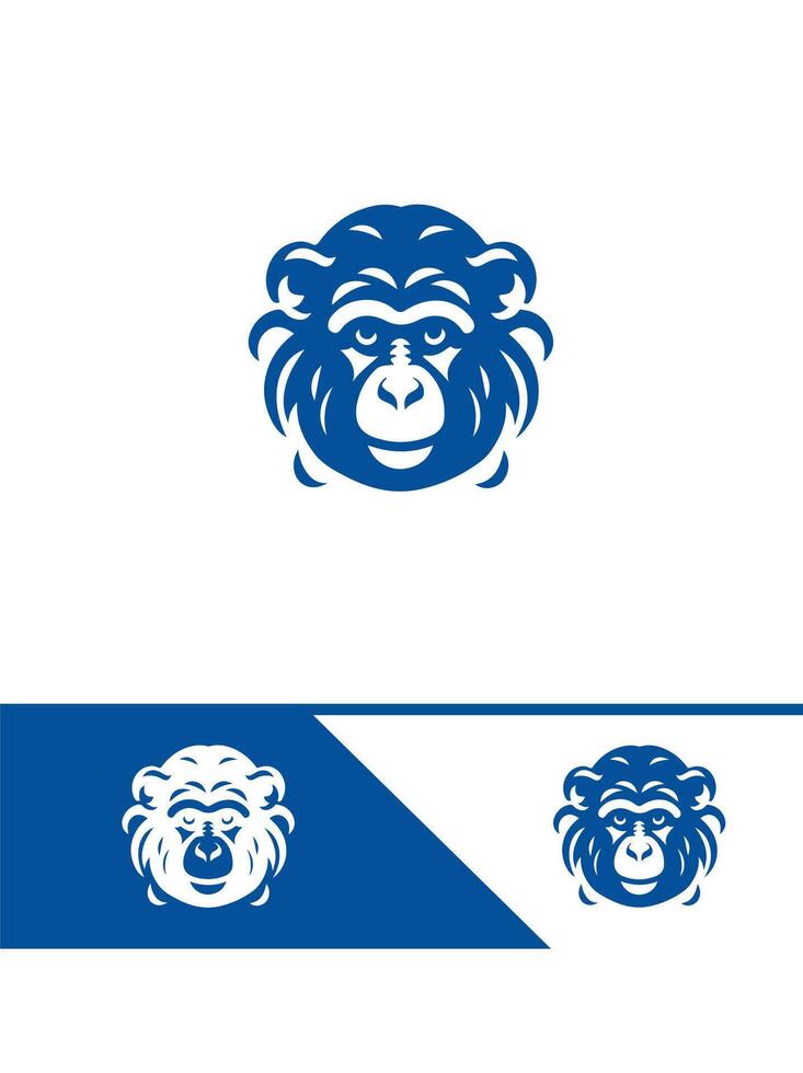 Primate Power Monkey Logo Design vector
