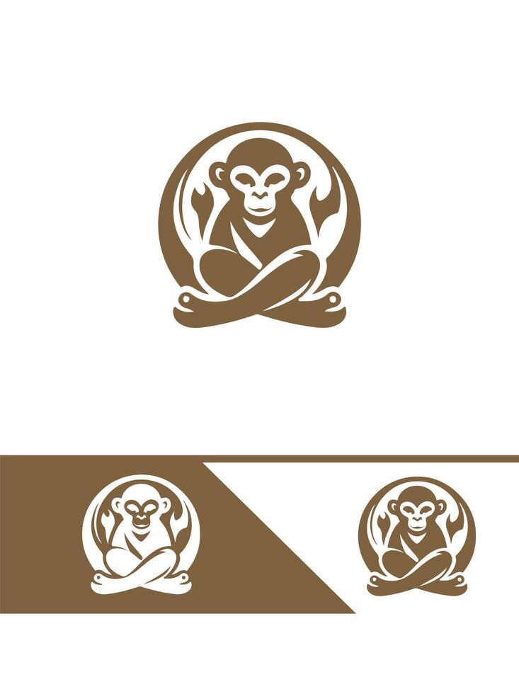 Swinging High Monkey Logo vector