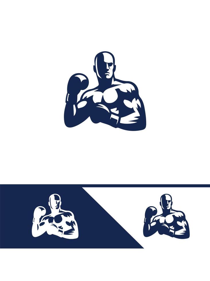 Battle Gloves Boxing Logo Design vector