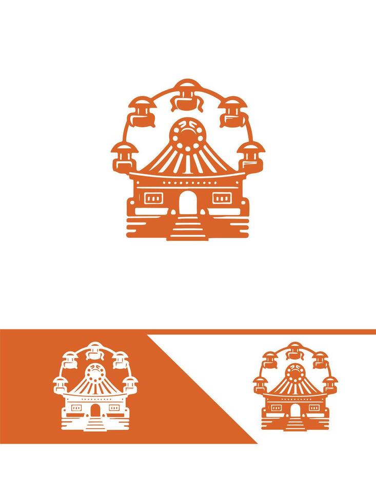 Flame Circus Fables Funfire Circus logo vector