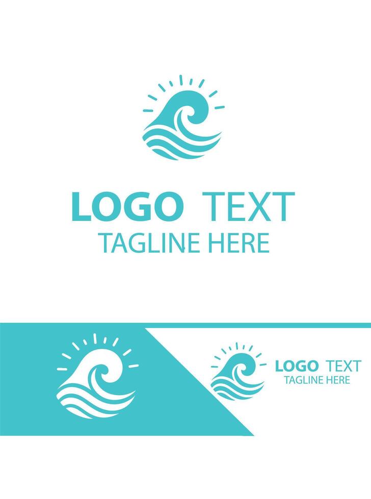 Ocean Rush waves logo vector