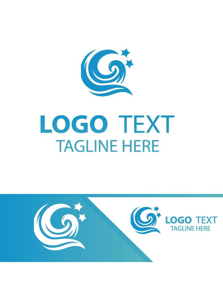 Blue Tide Wave waves logo vector