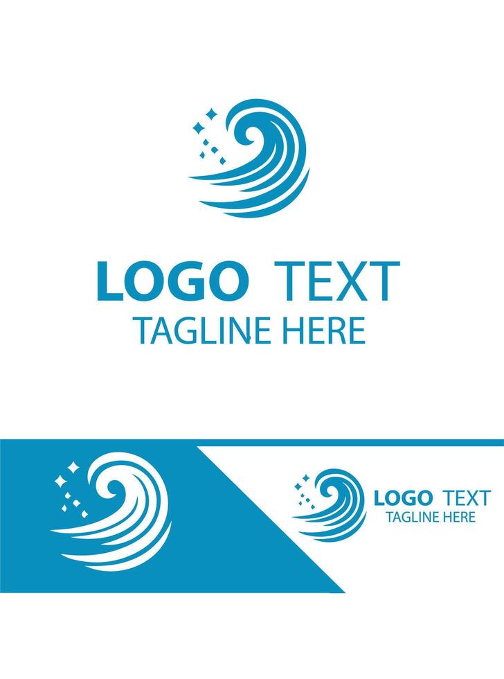 Ocean Stream Waves Logo vector