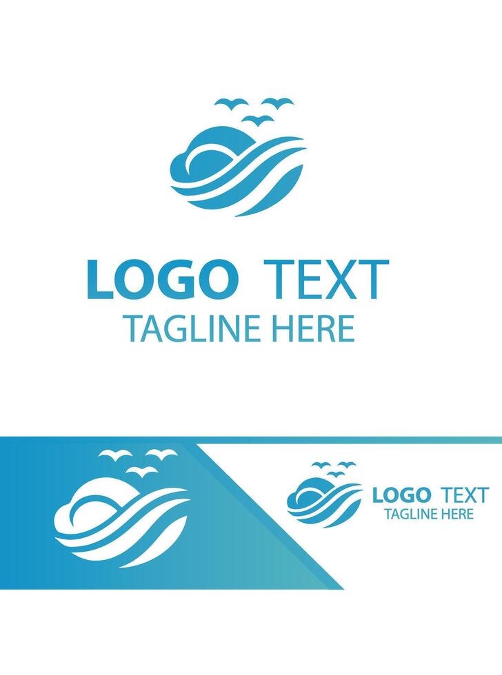Rising Wave waves logo vector
