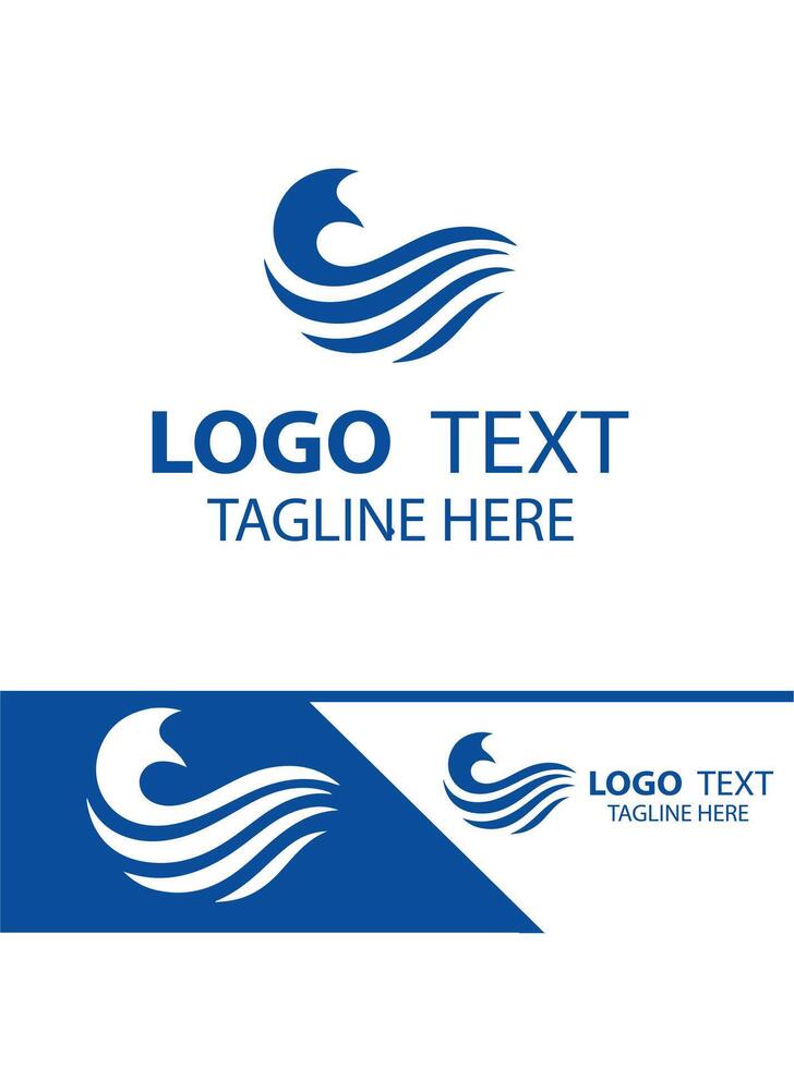 Wave Glide Logo Design vector
