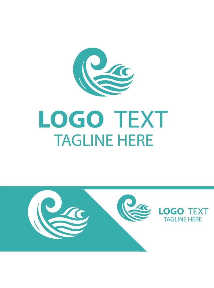 Blue Current Waves Logo vector