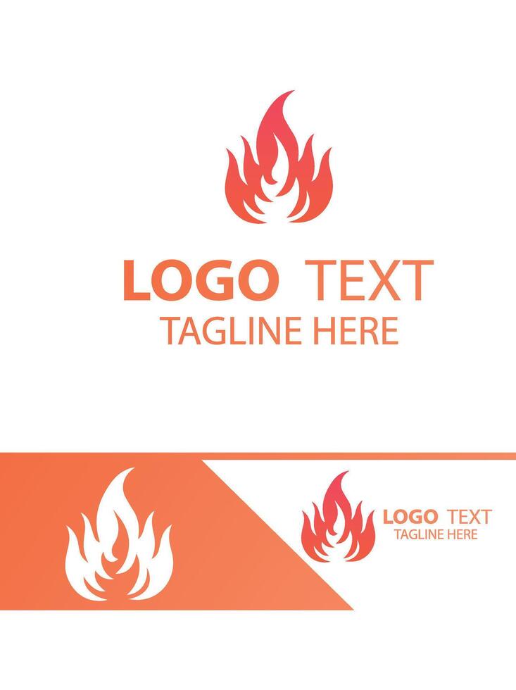 Smoldering Fire flame logo vector