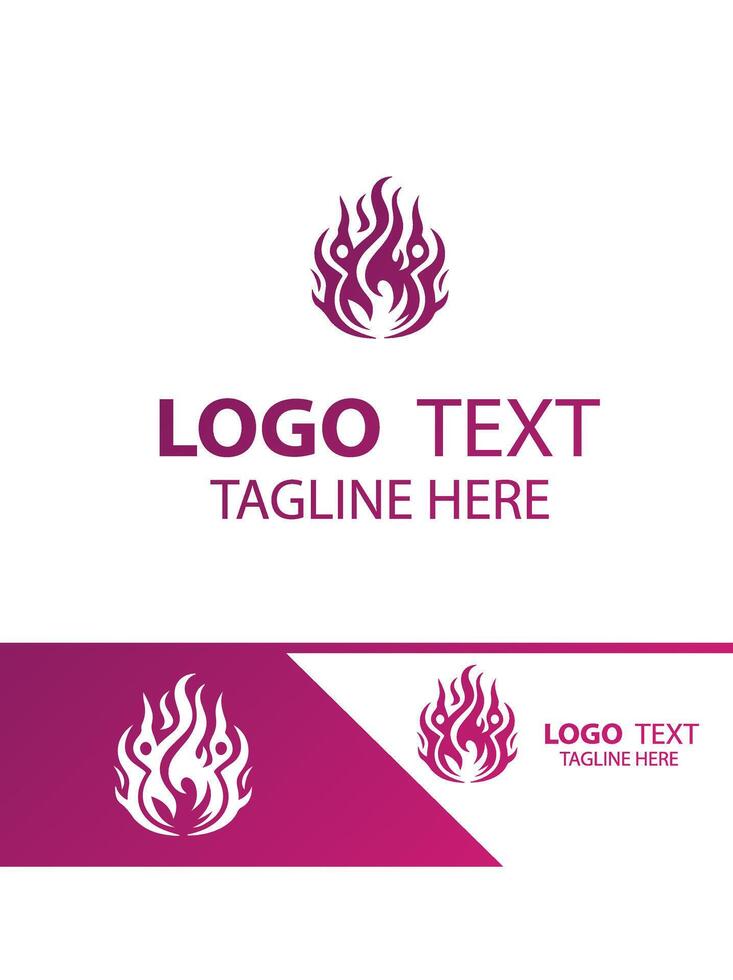 Flaming Dance flame logo vector