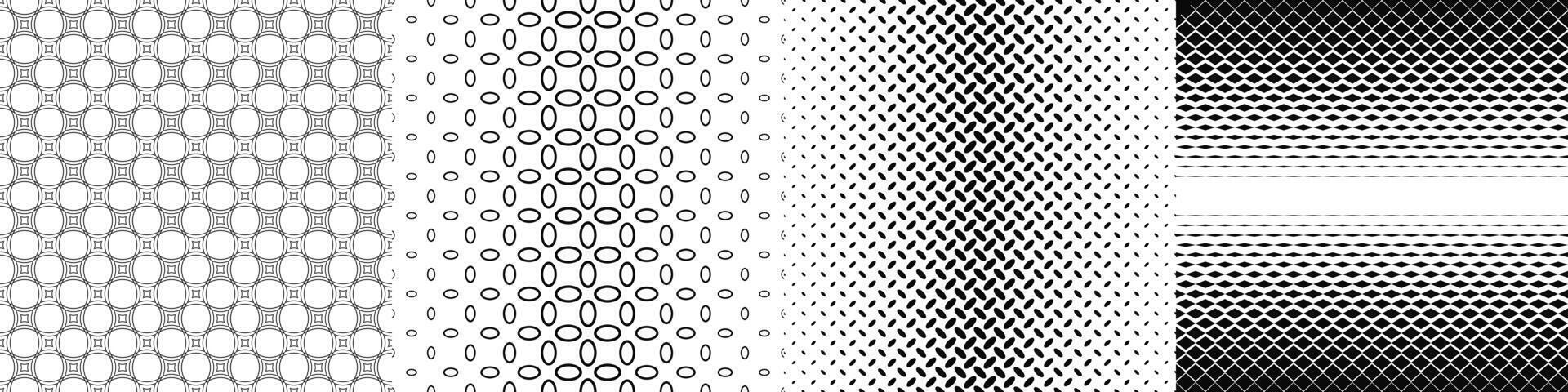 Black and white abstract geometrical pattern collection vector