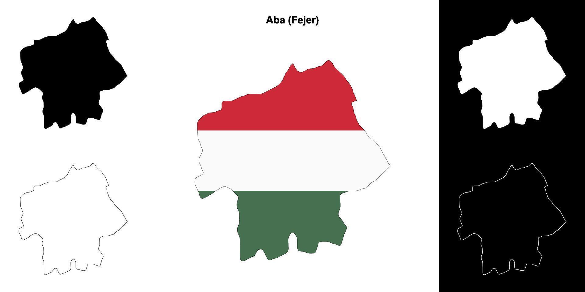 Aba district outline map set vector