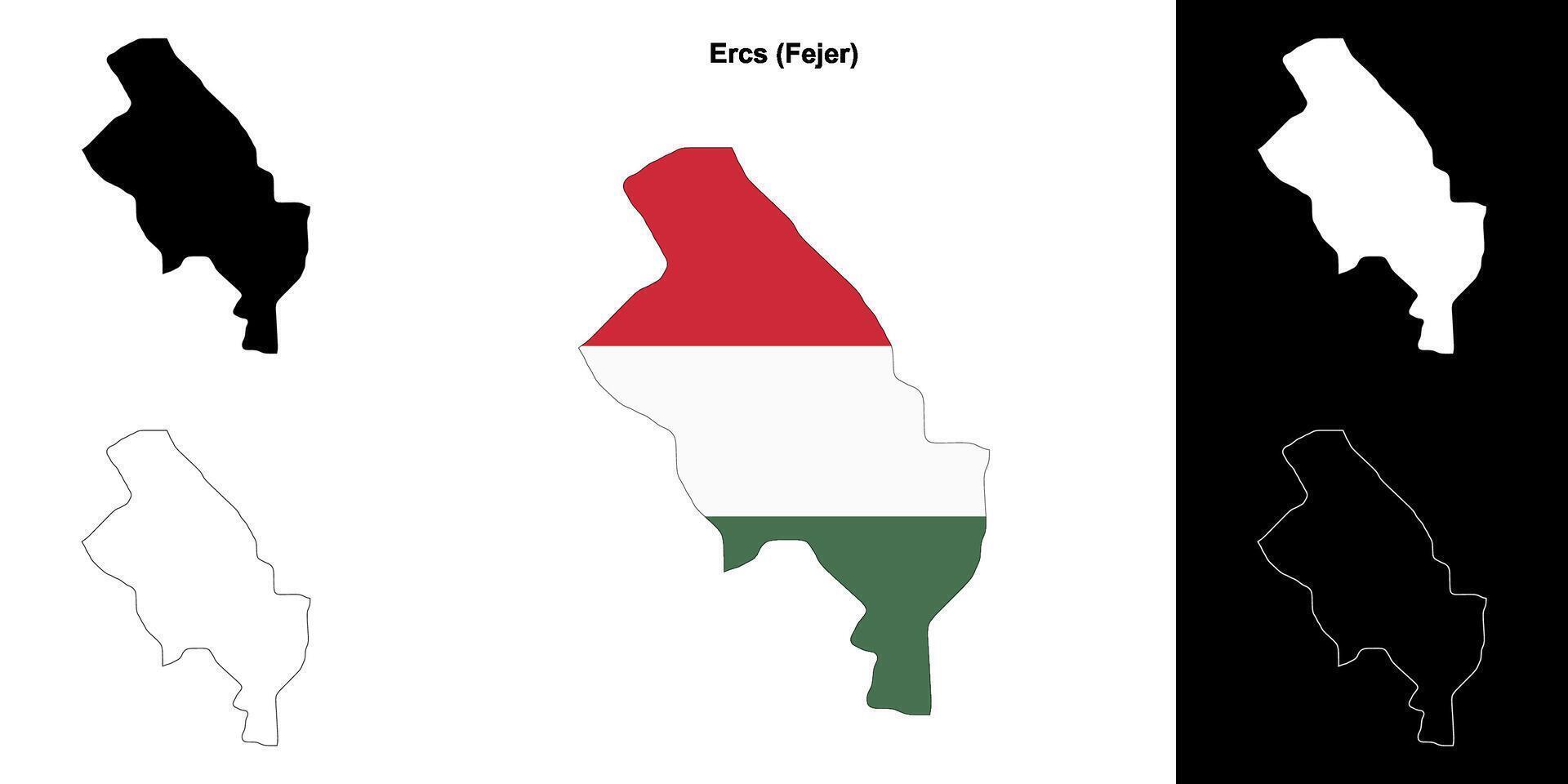 Ercs district outline map set vector