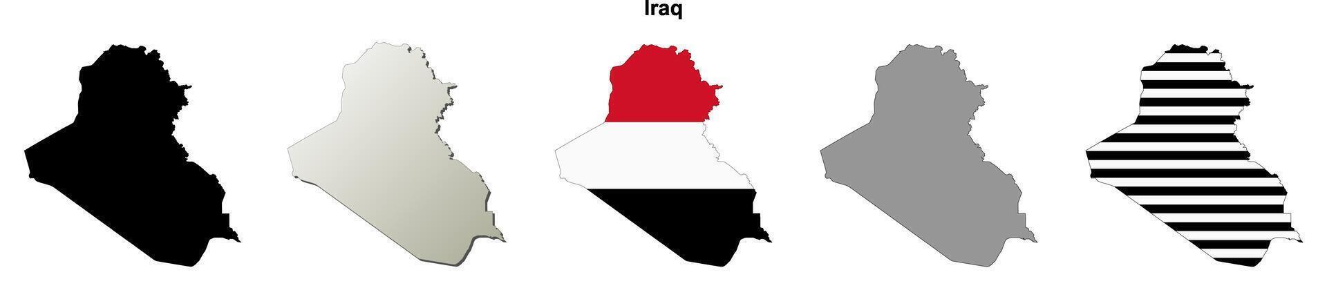 Iraq outline map set vector