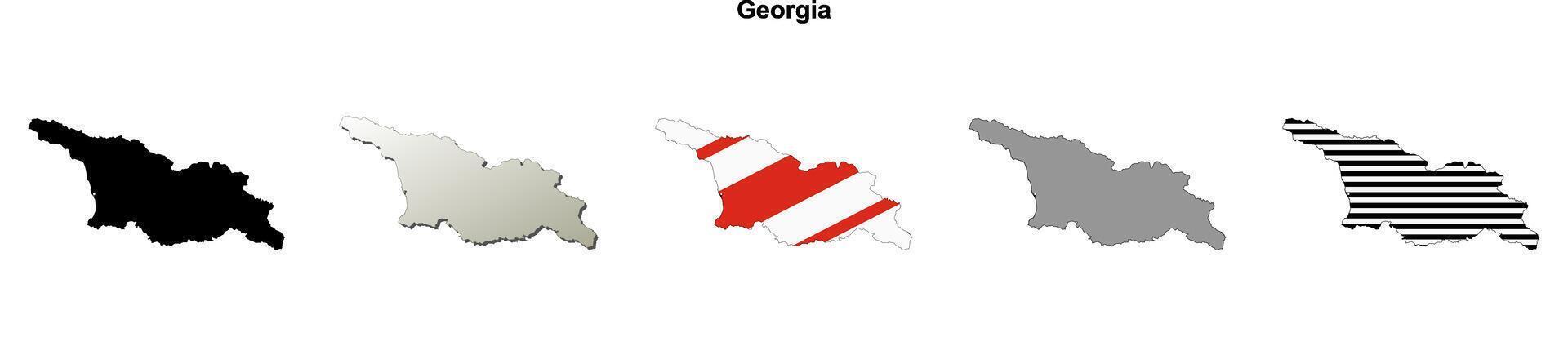 Georgia outline map set vector